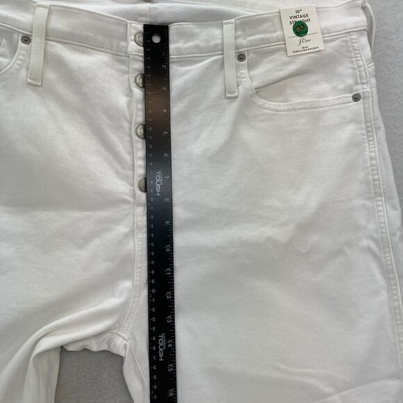 J.Crew 10" Vintage Slim Straight Jeans Women's 36 White Stretch Denim Button Fly - Picture 10 of 16